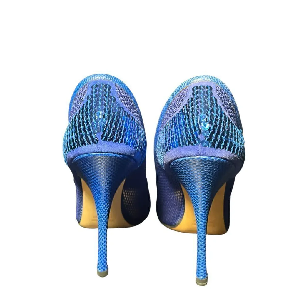 Nib Roberto Cavalli Mesh Blue heels pumps